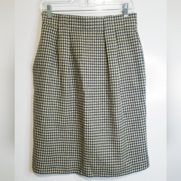Vintage Jones New York Houndstooth 100% Pure Wool Skirt - Picture 3 of 15